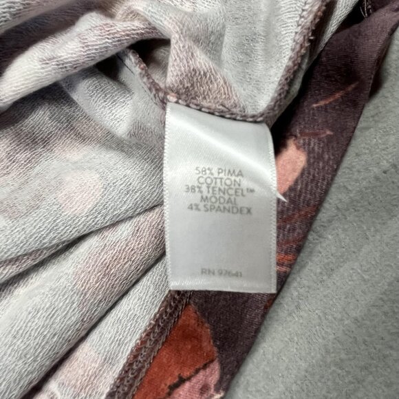 Pure Jill Dress Womens Large Tall Purple Pink Floral Affinity French Terry Pima - Picture 5 of 8